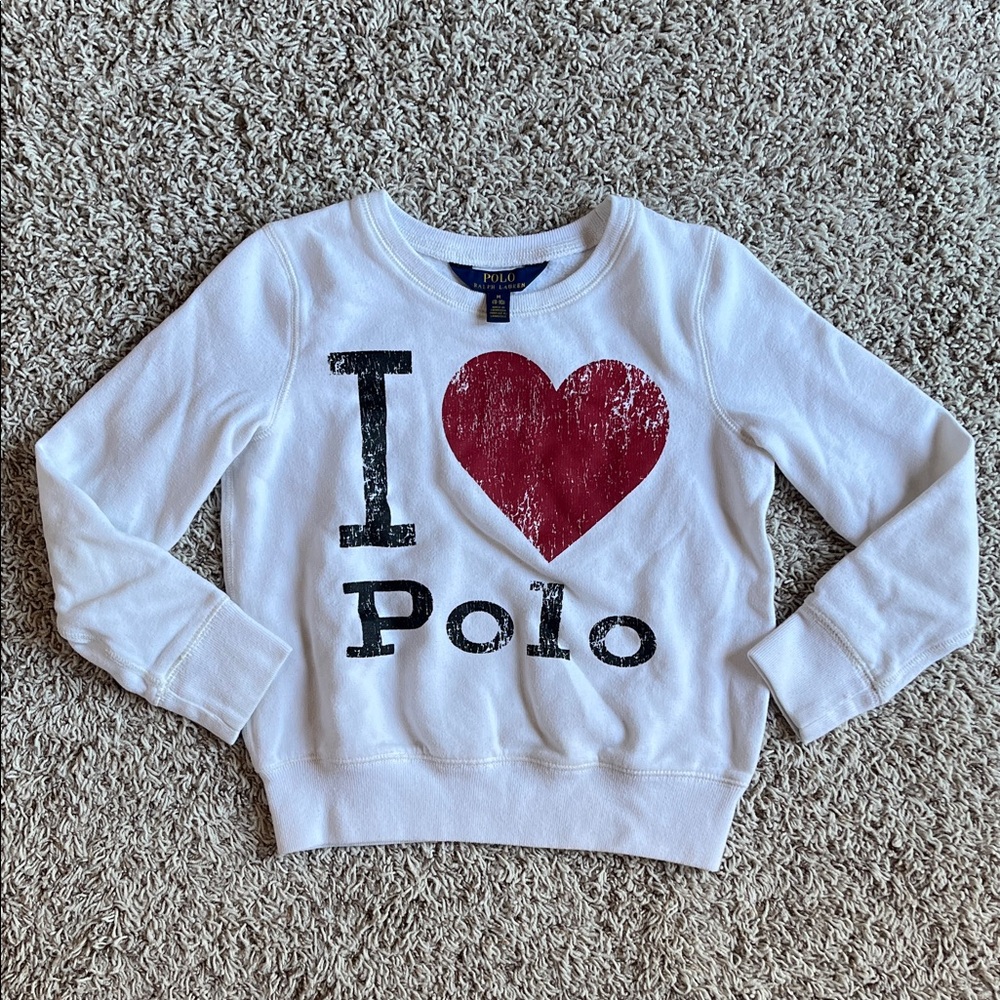 Polo by Ralph Lauren Kids White Sweatshirt with Red Heart
